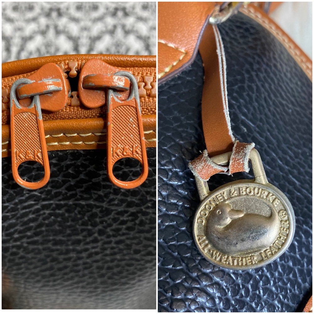 VINTAGE Dooney & Bourke : all weather leather satchel handbag & matching wallet - Picture 16 of 16